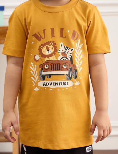 Image of Amazon Brand - Symbol Boys 100% Cotton Graphic Printed Half Sleeves T-Shirt | Age 2-6 Years