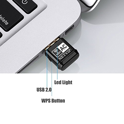 USB WiFi Adapter 600Mbps Wireless Network Card Dual Band 2.4G/5.8G WLAN Card with WPS Button for Desktop/Laptop/PC,Perfect for Windows XP/Vista/7/8/10,Mac OS X