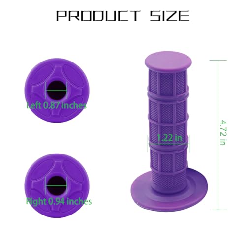 Image of BELOMI Motorcycle Hand Grips, 2PCS 7 /8 inch 22mm 24mm Non-Slip Soft Rubber Handlebars, Comfortable Motorbikes Handle Replacement Protection Accessories, Universal for Dirt Bike, Off Road, ATV(Purple)