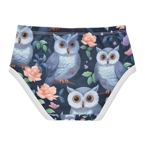 Toddler Girl Briefs, Cute Owl Navy Girls' Cotton Brief Underwear, 2–8 Years2