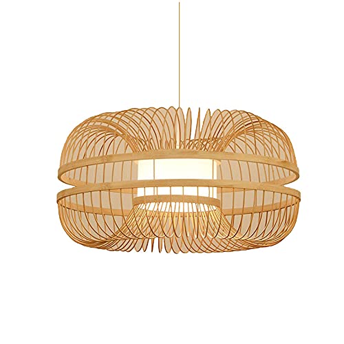 Suspension lanterne japonaise lustre rotin tressé RLKHXBS luminaire osier bar