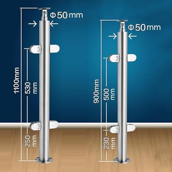 Morsetti Vetro Regolabili 10-12mm | 6 Pezzi Acciaio Inox Per Ringhiere E Scale - Foto 12