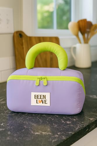 Image of Travel Makeup Bag for Women | Portable Cosmetic Organizer with Handle & Zipper | Waterproof Toiletry Pouch for Makeup Brushes, Skincare & Accessories (Cross Open Bag, Purple)
