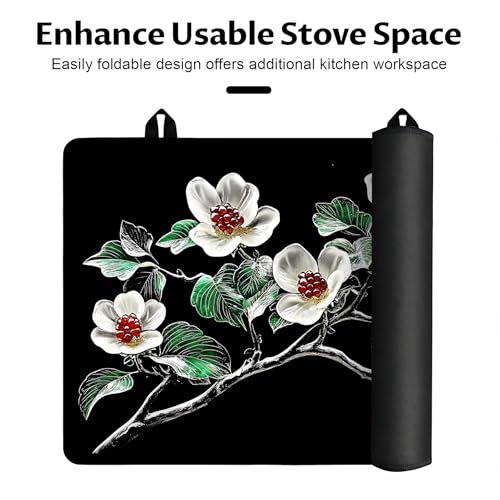 Image of BVBOX Stove Top Cover for Electric Stove, 28 inch x 20 inch Glass Cooktop Protector Mat with Hanging Loops, Anti-Scratch Non-Slip Dish Drying Mat, Washable Countertop Pad