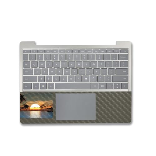 Image of MightySkins Carbon Fiber Skin Compatible with Microsoft Surface Laptop Go 3 (2023) Full Wrap Kit - Tropical Sunset | Protective, Durable Textured Carbon Fiber Finish | Easy to Apply | Made in The USA