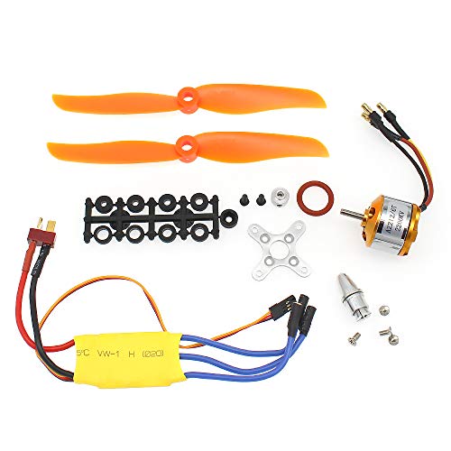 S-Union New Replacement 30A ESC + RC 2200KV A2212/6T Brushless Motor Used for RC Plane Helicopter (with Macroporous Pulp and Holes Pulp)