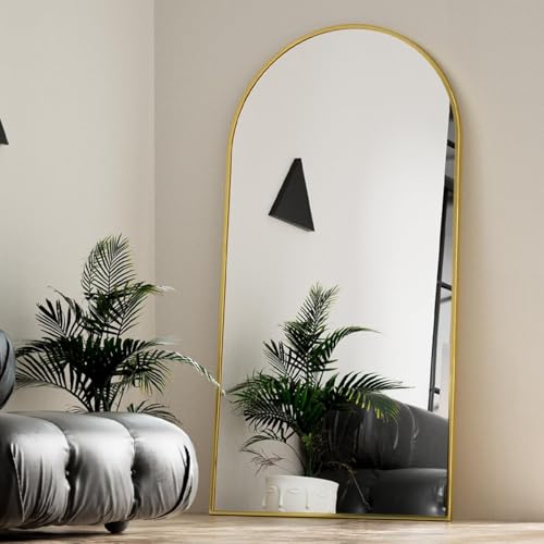 VooBang 35 x 78 Inch Large Arched Mirror Full Length - Stylish Shatterproof Oversized Floor Full Body Mirror for Living Room, Bedroom, Wall Hanging or Leaning, Gold by VooBang - Image 9