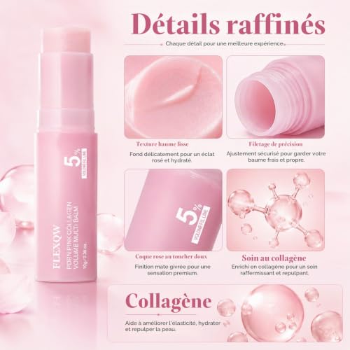 JOVYTH Baume Multi Actions Pink Collagen Volume, Collagen Stick tout-en-un hydratant avec peptides, Eye Cream Stick pour lèvres, yeux et cou, hydrate et lisse la peau – vue 6