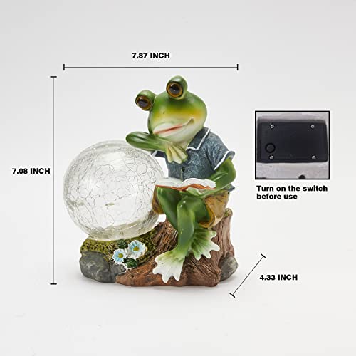 Shumi Solar Garden Frog Statue Decor Outdoor Lights, Garden Statues Frog Gifts Waterproof Decorative Figurines Ornament For Garden, Patio, Yard, Lawn #TOP5