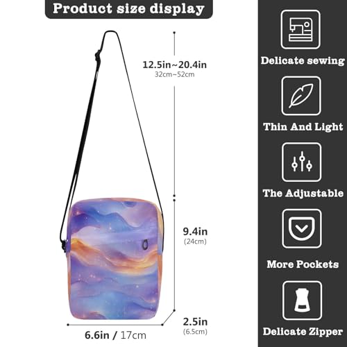 messenger bag for men mens shoulder bag Casual Purse Adjustable Strap for Travel Travel- Peach Blue Purple3