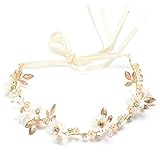 🌸Diseño elegante: las hermosas flores en la diadema de la novia y la diadema de flores de diamantes de imitación de perlas te hacen destacar entre la multitud.