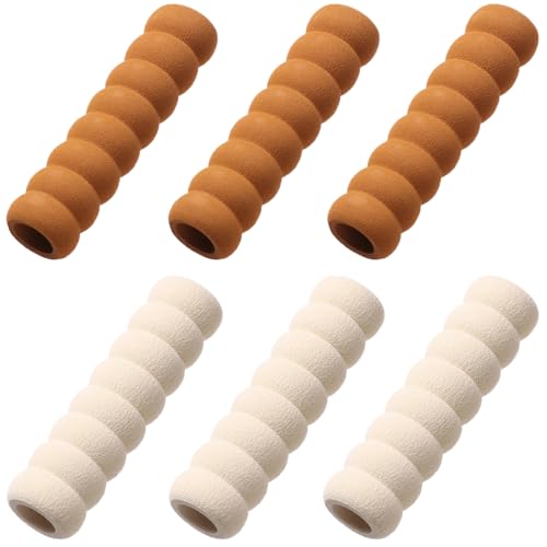 SSZYMAOYI ドアノブカバー 6個セット 2色 グリップクッション ドアノブ レバー カバー 柔らかい ドアハンドル 子供の怪我予防 傷防止 衝撃吸収 静電気防止 滑り止め クッション性よい 簡単取付
