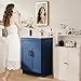 LDarqeer 24 Inch Bathroom Vanity with Ceramic Basin and Countertop, Modern Bathroom Vanity with Sink and Drawer, Narrow Design for Small Bathroom (Blue Shaker)