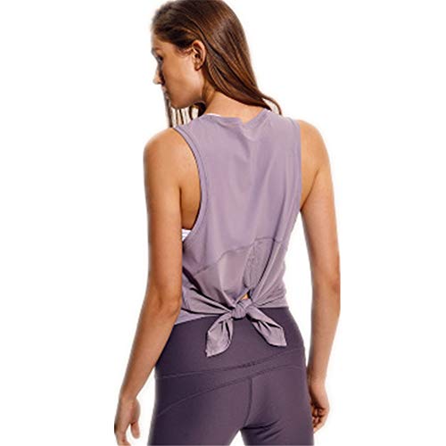 ChengBeautiful Yoga Tops Yoga Female Running Strap Quick-drying Breathable Loose Sleeveless Blouse for Women (Color : A, Size : 10)