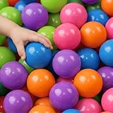 LittleTom 50 Bälle für Bällebad - Plastik Bälle Kinder Spielbälle - Babyball zum Greifen - Plastikbälle für Bällchenbad Hüpfburg Bällepool - Baby Ball Spielzeug Set für Trampolin Spielzelt Laufstall