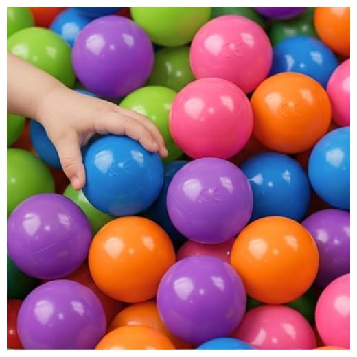 LittleTom 50 Bälle für Bällebad - Plastik Bälle Kinder Spielbälle - Babyball zum Greifen - Plastikbälle für Bällchenbad Hüpfburg Bällepool - Baby Ball Spielzeug Set für Trampolin Spielzelt Laufstall