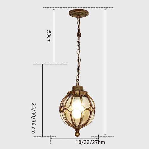 Lámpara retro de techo para cenador exterior e interior con suspensión de bronce 7