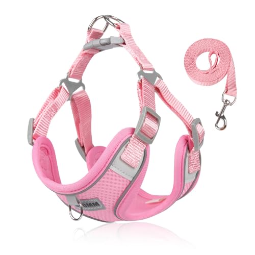 圧力緩和犬用ハーネス 犬用ペット用品 ハーネス リーシュ 反射素材 トレーニング 小型犬、中型犬、大型犬に最適 通気性 調節可能 (l)