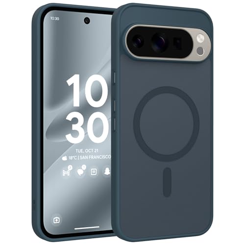 Coque Google Pixel 10 Pro compatible MagSafe antichoc et translucide bleue