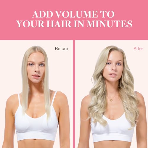 Image of GOO GOO Clip in Hair Extensions Real Human Hair, Remy Human Hair Extensions Clip ins for Women, Natural Human Hair, 24inch 160g 7Pcs, 17A /60A Ash Blonde Highlighted Platinum Blonde