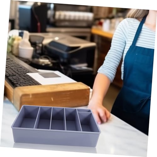 Caja organizadora para monedas de plástico gris miniatura 7