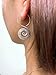 Sterling Silver Boho Hippie Spiral Earrings, Handmade Tribal Ethnic with Geometric Pattern 1 1/2 inches long Swirl Earrings, Gift for her