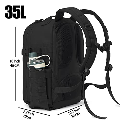 QT&QY Mochila Tática Militar 35L Academia para Homens Exército Molle Mochila Pequena Bolsa de Sobrev