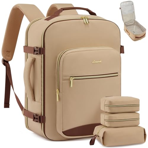 Image of LOVEVOOK 40L Travel Backpack Flight Approved Carry on Backpack,3 Packing Cubes,Waterproof Personal Item Travel Bag,TSA Carry on Luggage Suitcase Travel Essentials,Gifts for Women & Men,fits 17 inch Laptop