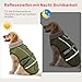 Woiil Hundemantel Wintermantel, Hundejacke Wasserdicht für Grosse Hunde mit Verstellbaren Schultergurten, Warm Hundemantel aus Fleece, Reflektierende Streifen,Geeignet für Labrador Olivgrün, XL