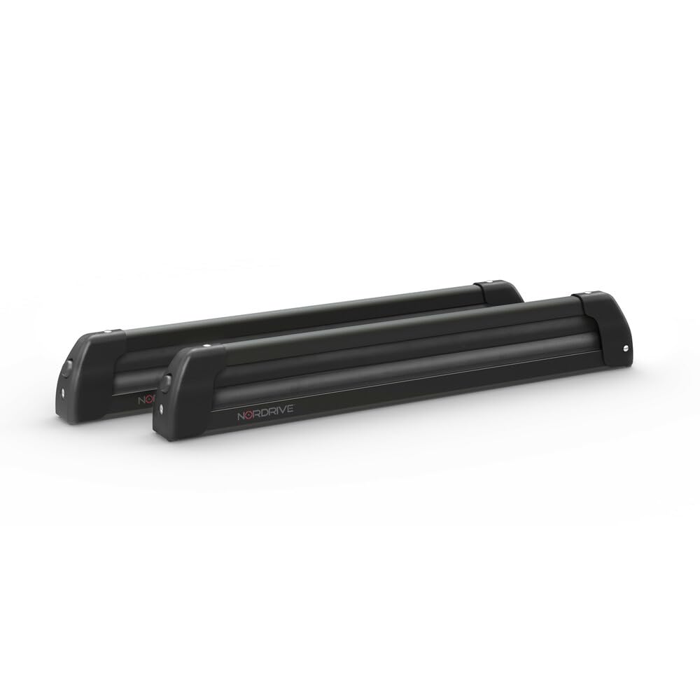 NORDRIVE N40013 Nordic-King Evo Aluminium NK-60, portasci per Barre da Tetto - Nero
