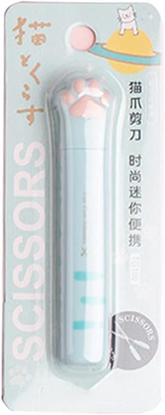 Miniatura 1 de Tijeras portátiles multifuncionales azules para coser, diseño de patas de gatos encantadores para manualidades, proyectos de manualidades
