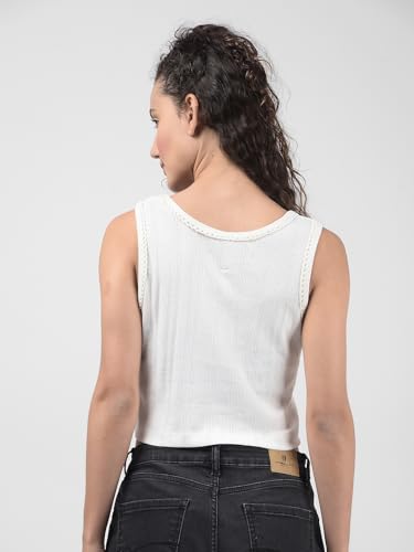 Image of Numero Uno Women Self Design Slim Fit Crew Neck T-Shirt