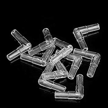 SimpleLife 10 pieces 2 Way Clear Connector Elbow Tube Air Valves Fitting Aquarium Fish Tank, Transparent - Image 2