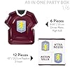 England soccer team Official licensed Party Supplies Box, 77-Piece All-in-One Set for 6 Guests, Disposable Tableware with Plates, Cups, Cutlery, Jersey Foil Balloons, Decorations (Aston Villa) #2
