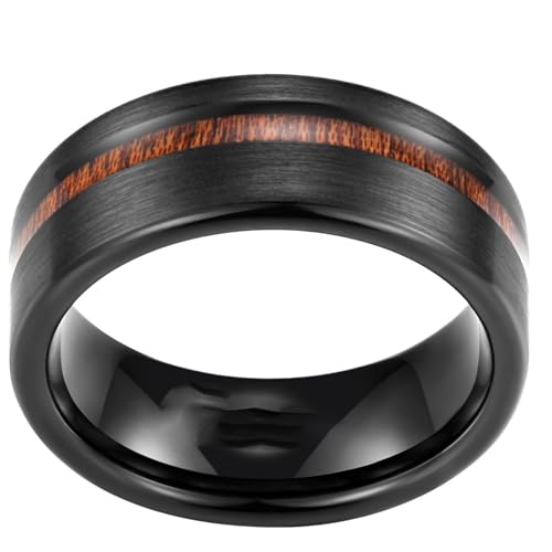 Bois bague en tungstène pour homme et femme alliance de mariage taille 52-67
