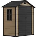 DWVO 6.2x3.4 FT Outdoor Resin Storage Shed with Reinforced Floor, All-Weather Bike Storage Shed with Lockable Door, Window and Vent, Waterproof Plastic Tool Storage for Garden, Backyard, Patio, Lawn