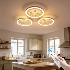 Generisch LED Deckenleuchte Lebensbaum Design 3-flammig 3000K-6000K einstellbar mit Fernbedienung CRI85 Moderne Deckenlampe für Wohnzimmer Schlafzimmer Esszimmer[Energy Level E]