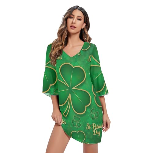 Robe d'été verte à manches 3/4 : célébrez la Saint-Patrick avec élégance et joie