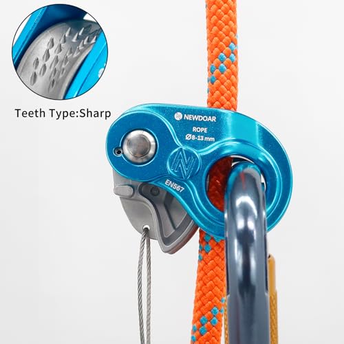 Image of NewDoar Rope Ascender Lightweight Rope Clamp Ascender Riser Adjuster Fits 8-13mm Rope Self-Locking Grip for Rock Climbing,Hunting,Protection Rescue,Rappelling,Arborist,Gear Equipment