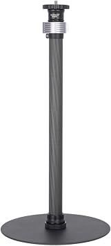 Koolehaoda Leg Desk Camera Mount Tripod, Desktop Stand for Webcam, Height 15.7 - 28.0 inches 40 - 71 cm, Carbon Tube, Heavy Metal Round Base, Standard 1/4-3/8 Screws, for Ring Lights, Cameras