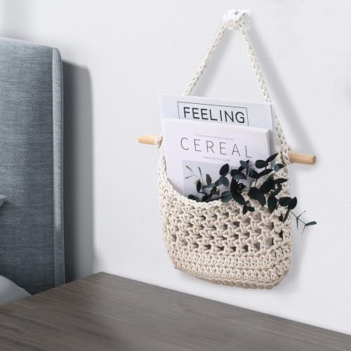 Paniers suspendus faits main en coton macramé à franges qualitatif - 6