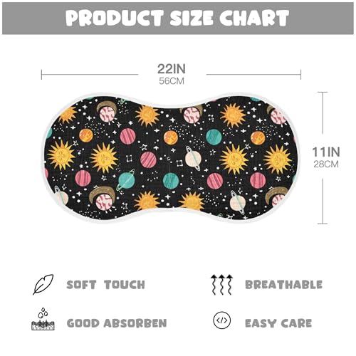 xigua Colorful Planet Muslin Baby Burp Cloths Set of 4, Super Soft & Absorbent Burping Rags, Cotton Burp Clothes Shower Gift for Newborn, Baby Girls and Boys4