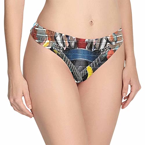 Interestprint Women's Underwear,Bright Music Background Soft Underpants Low Rise Thong Ladies Thong Invisible Thong Womens Thongs Xs #TOP11