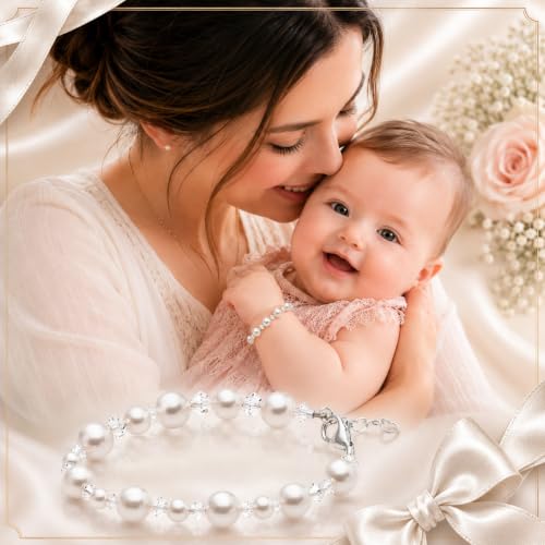 Image of Baby Crystals White Pearl Crystal Bracelet for Girl | Littel Girl Jewelry