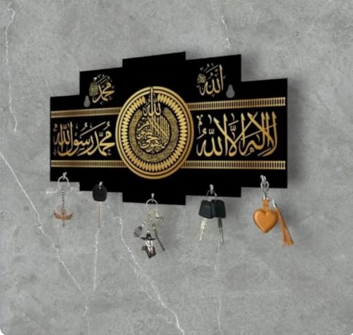 Image of Key Holder for wall and Home Decor Wood Key Holder (5 Hooks) fanti 2 alla Key Holder 5 huk