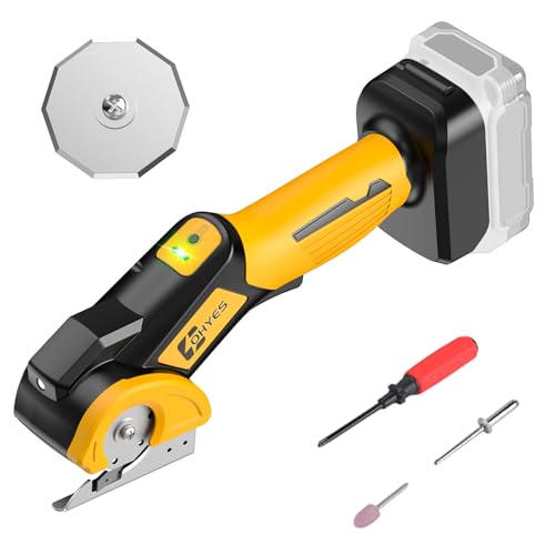 Cordless Electric Scissors Fit for DeWALT 20v Max Battery 440RPM Rotary Cardboard Cutter For Fabric Carpet Plastic(Battery not included Added replacement blade)
