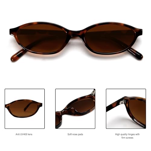 Image of GUVIVI Retro Oval Sunglasses for Women 90s Cat Eye Shades UV protection | 2026 Chic Sunnies Y2K Lightweight Trendy Narrow Sun Glasses Vacation Travel Beach Outfits Must Haves