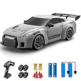 ACAMMZAR RC Drift Car, 1:24 Remote Control Car for Kids, 20KM/H 4WD High Speed RC Cars with LED Lights, Two Batteries, Extra Drifting Tires, Vehicle for Adults Boys Girls