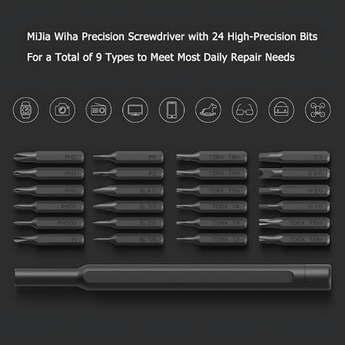 Kit de Chaves de Fenda Magnéticas 25 em 1 para Eletrônicos, Celulares e Reparos Gerais - Estojo Comp