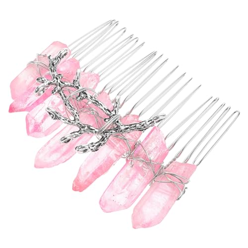 CIYODO 天然水晶 ダルヘアコーム 銀線歯ク ルヘッド 結婚式用 女性新婦と